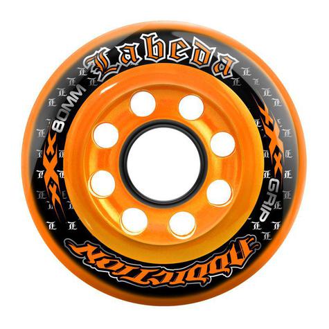 Labeda Addiction XXX Grip Plus Inline Wheels Pack Of 4 Clear / Orange